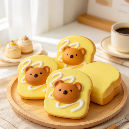 Bear Cream Toast Squishy