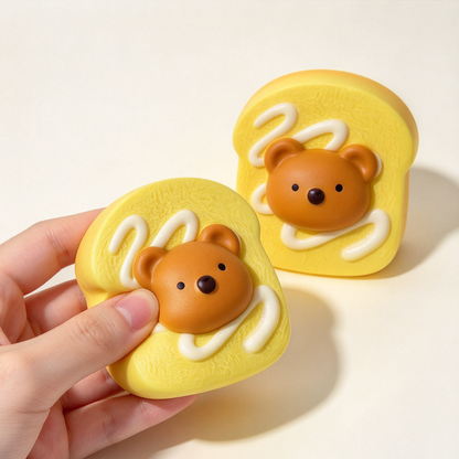 Bear Cream Toast Squishy