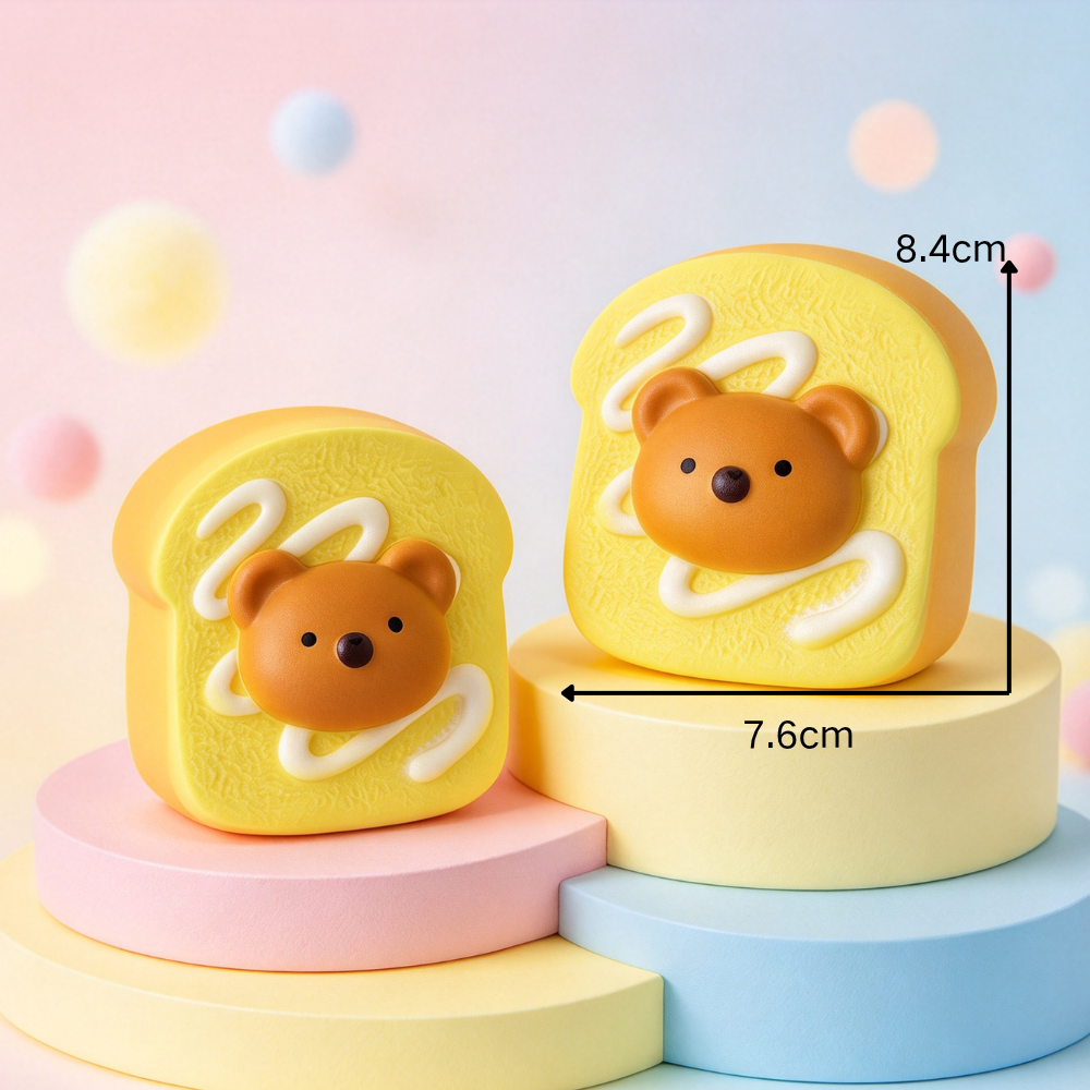 Bear Cream Toast Squishy