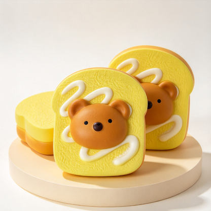 Bear Cream Toast Squishy