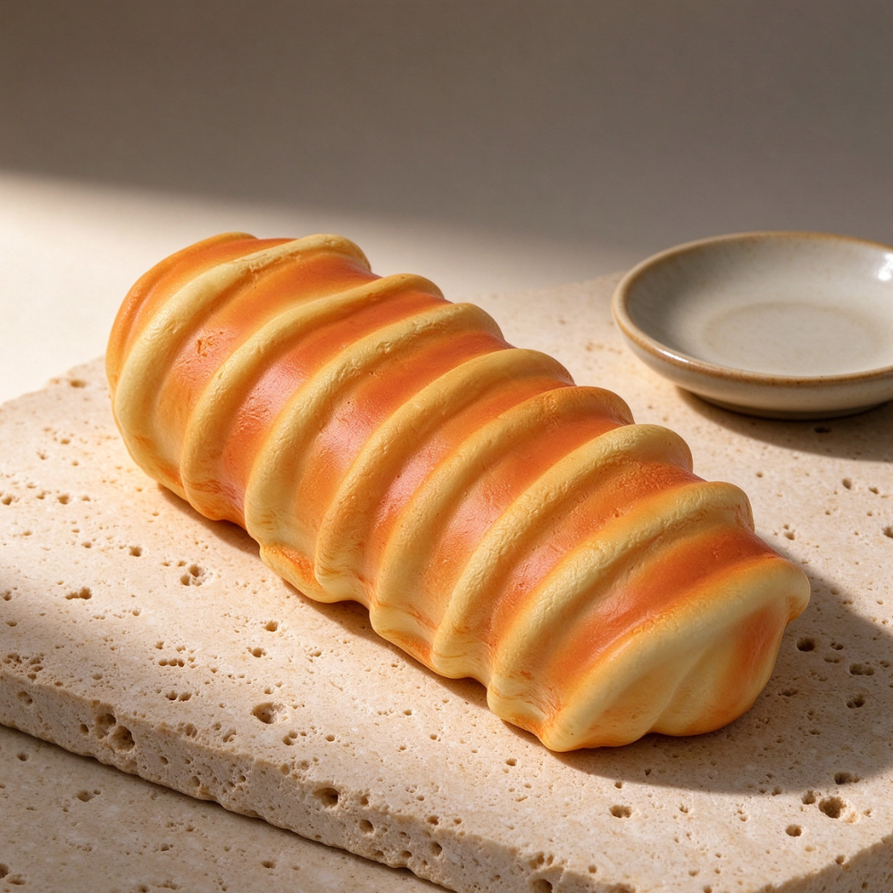 Golden Caterpillar Swirl Bun Squishy