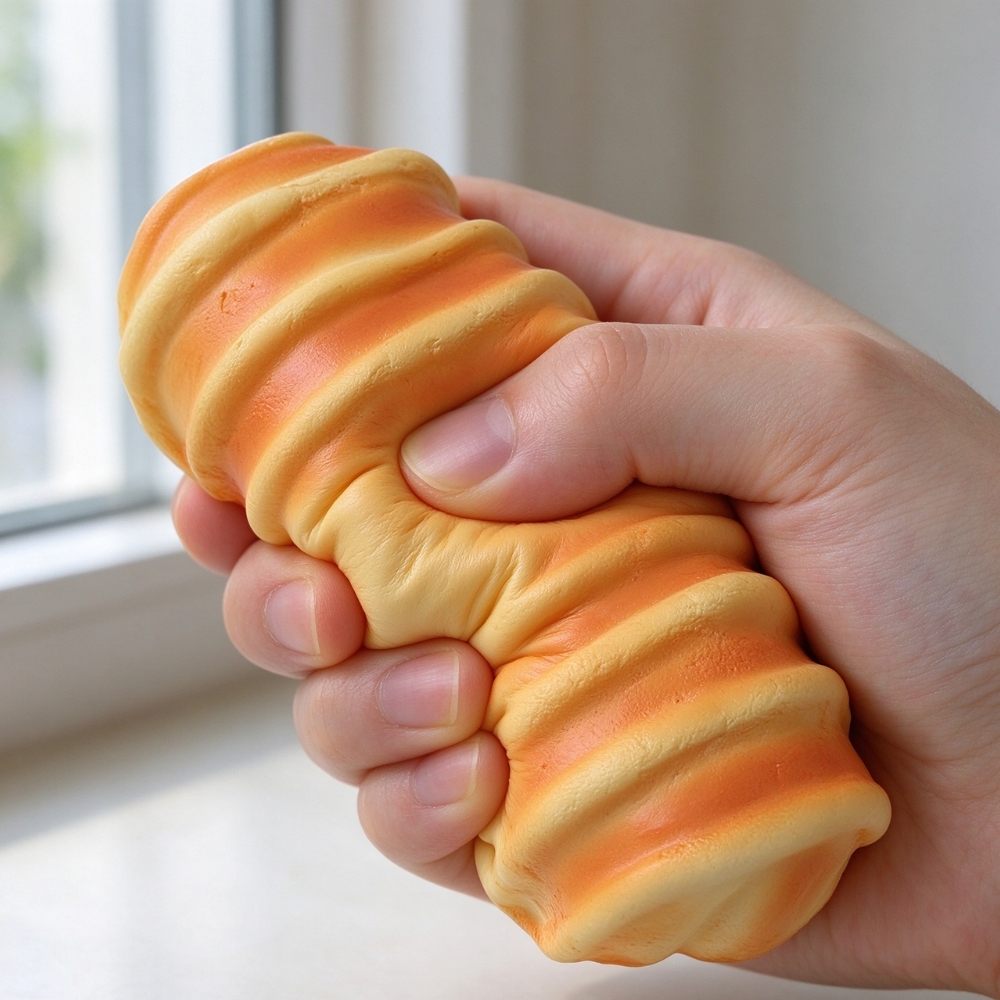 Golden Caterpillar Swirl Bun Squishy