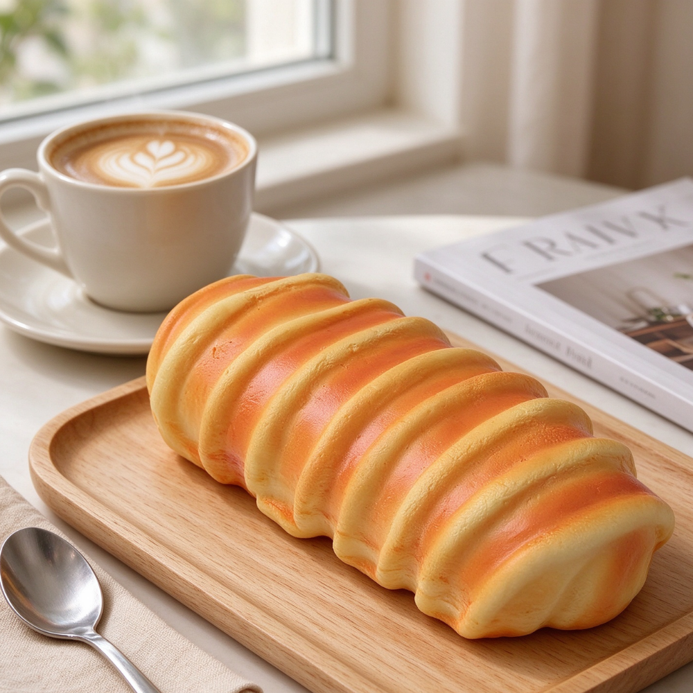 Golden Caterpillar Swirl Bun Squishy