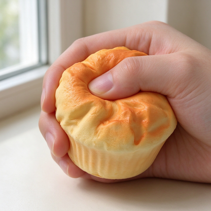 Golden Muffin Cupcake Squishy